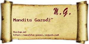 Mandits Gazsó névjegykártya